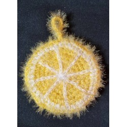 Éponge tawashi "Tranche de Citron" au crochet